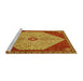 Sideview of Machine Washable Persian Yellow Traditional Rug, wshtr3201yw