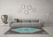 Machine Washable Persian Light Blue Traditional Rug in a Living Room, wshtr3201lblu