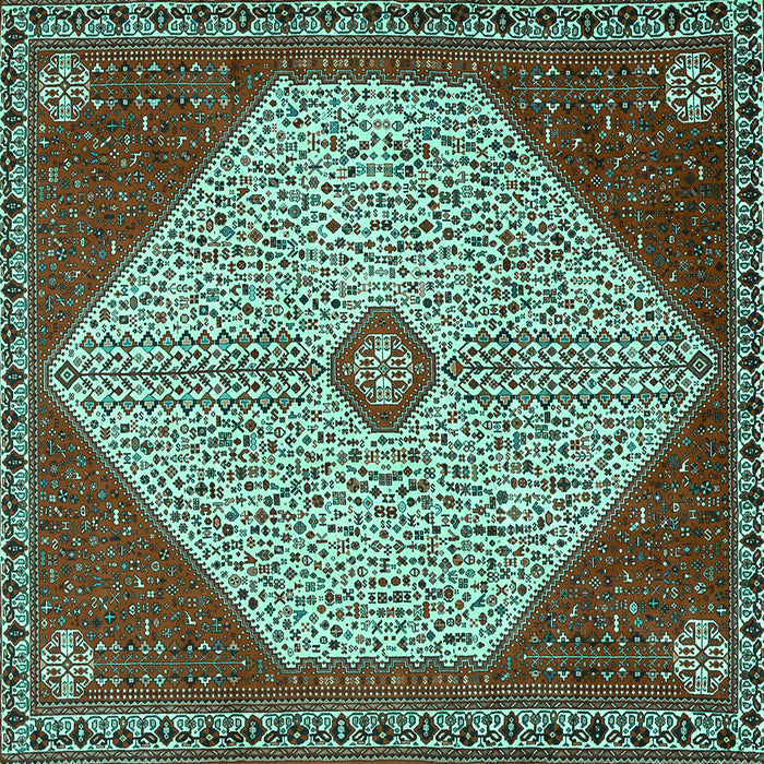 Square Persian Turquoise Traditional Rug, tr3201turq