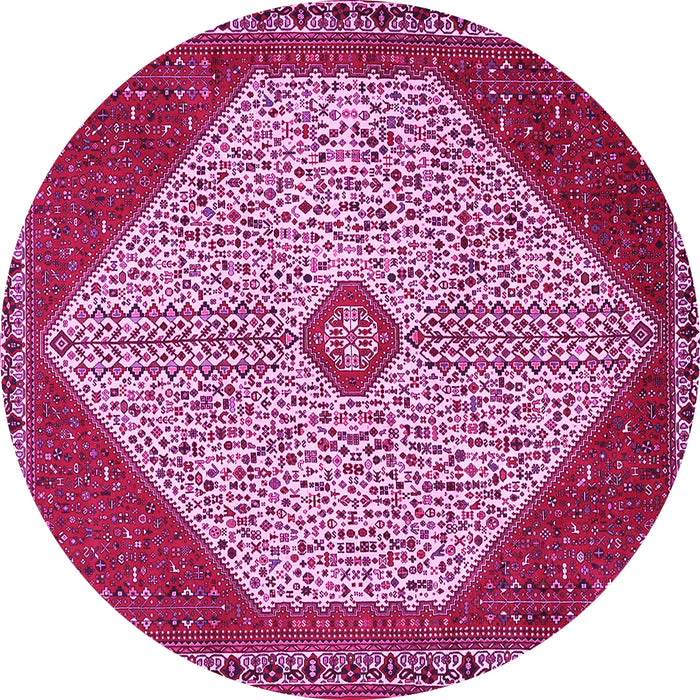 Round Persian Pink Traditional Rug, tr3201pnk