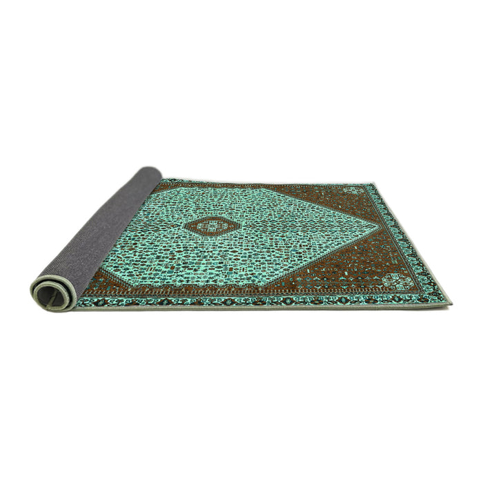 Sideview of Persian Turquoise Traditional Rug, tr3201turq