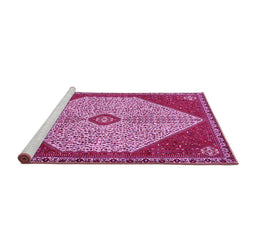 Sideview of Machine Washable Persian Pink Traditional Rug, wshtr3201pnk