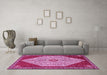 Machine Washable Persian Pink Traditional Rug in a Living Room, wshtr3201pnk