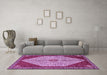 Machine Washable Persian Purple Traditional Area Rugs in a Living Room, wshtr3201pur