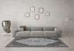 Machine Washable Persian Gray Traditional Rug in a Living Room,, wshtr3201gry