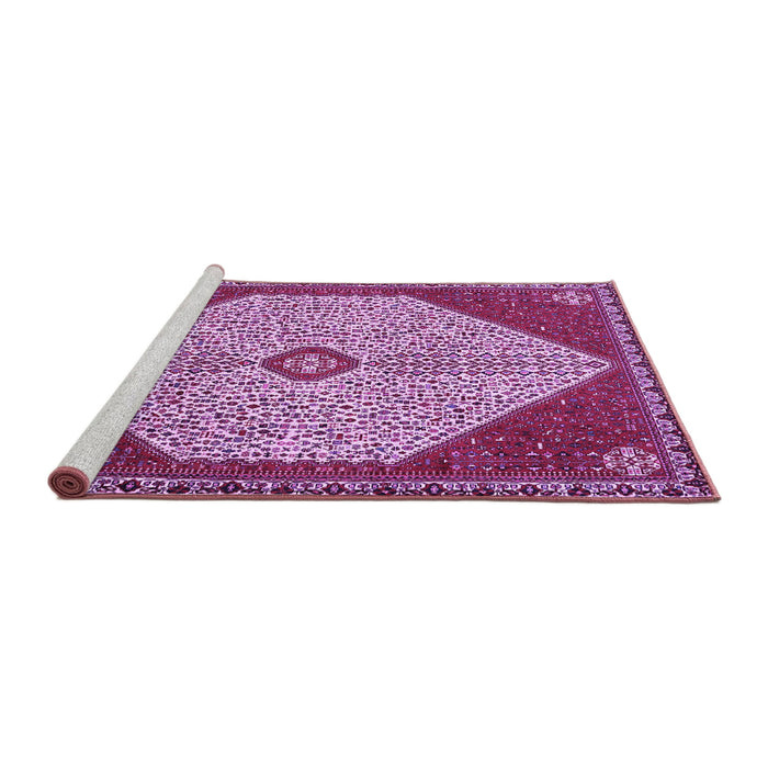 Sideview of Machine Washable Persian Purple Traditional Area Rugs, wshtr3201pur