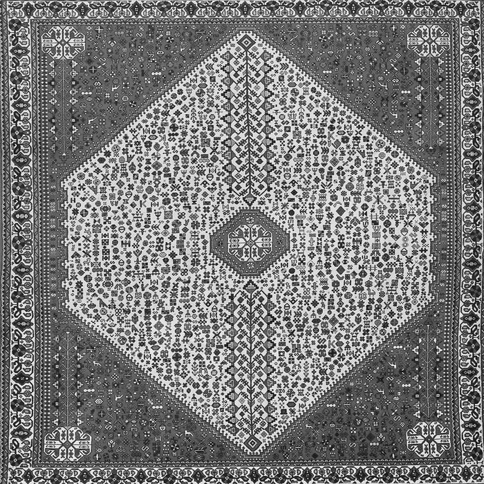 Round Machine Washable Persian Gray Traditional Rug, wshtr3201gry