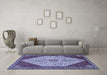 Machine Washable Persian Blue Traditional Rug in a Living Room, wshtr3201blu