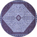 Round Persian Blue Traditional Rug, tr3201blu