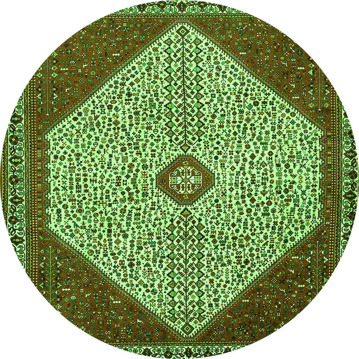 Square Persian Green Traditional Rug, tr3201grn