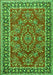 Serging Thickness of Machine Washable Persian Green Traditional Area Rugs, wshtr3202grn