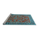 Sideview of Machine Washable Persian Light Blue Traditional Rug, wshtr3202lblu