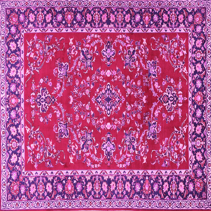 Square Machine Washable Persian Pink Traditional Rug, wshtr3202pnk