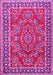 Machine Washable Persian Pink Traditional Rug, wshtr3202pnk