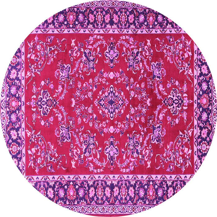 Round Persian Pink Traditional Rug, tr3202pnk