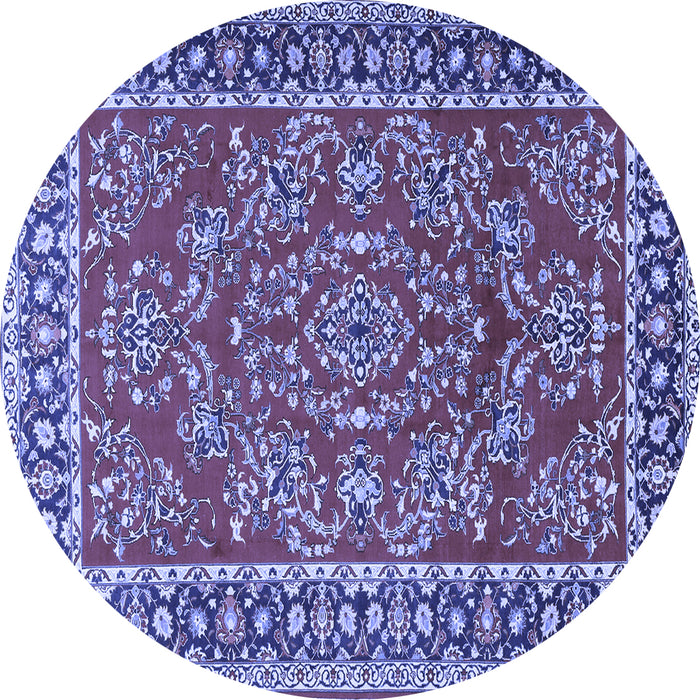 Round Persian Blue Traditional Rug, tr3202blu