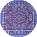 Round Persian Blue Traditional Rug, tr3202blu