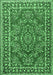 Machine Washable Persian Emerald Green Traditional Area Rugs, wshtr3202emgrn