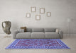 Machine Washable Persian Blue Traditional Rug in a Living Room, wshtr3202blu