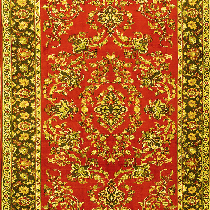 Machine Washable Persian Yellow Traditional Rug, wshtr3202yw
