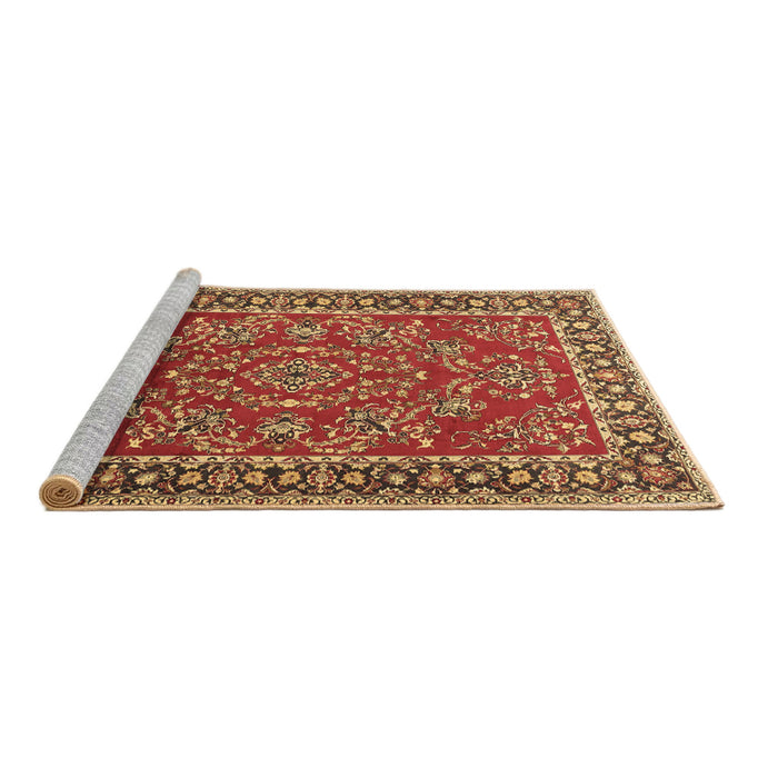 Sideview of Machine Washable Persian Brown Traditional Rug, wshtr3202brn