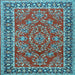 Square Persian Light Blue Traditional Rug, tr3202lblu