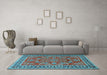 Machine Washable Persian Light Blue Traditional Rug in a Living Room, wshtr3202lblu