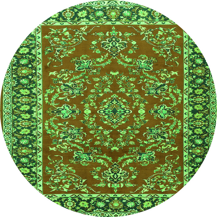 Machine Washable Persian Green Traditional Area Rugs, wshtr3202grn