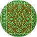 Machine Washable Persian Green Traditional Area Rugs, wshtr3202grn