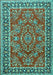 Machine Washable Persian Turquoise Traditional Area Rugs, wshtr3202turq