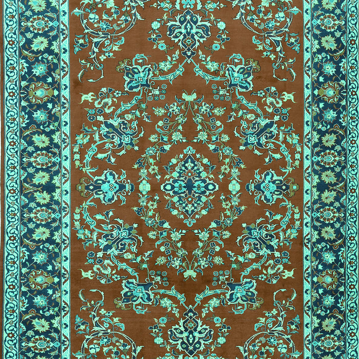 Machine Washable Persian Turquoise Traditional Area Rugs, wshtr3202turq