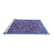 Sideview of Machine Washable Persian Blue Traditional Rug, wshtr3202blu