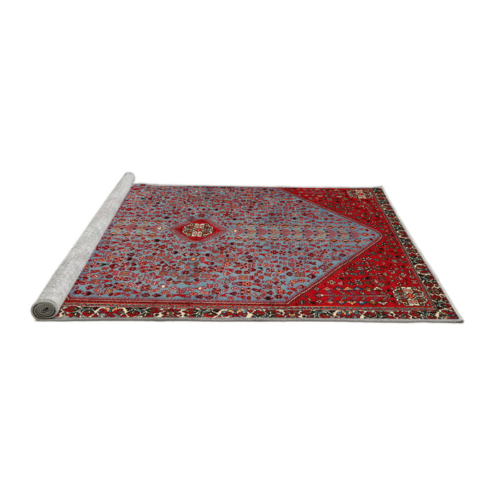 Sideview of Machine Washable Traditional Tomato Red Rug, wshtr3203