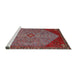 Sideview of Machine Washable Traditional Tomato Red Rug, wshtr3203