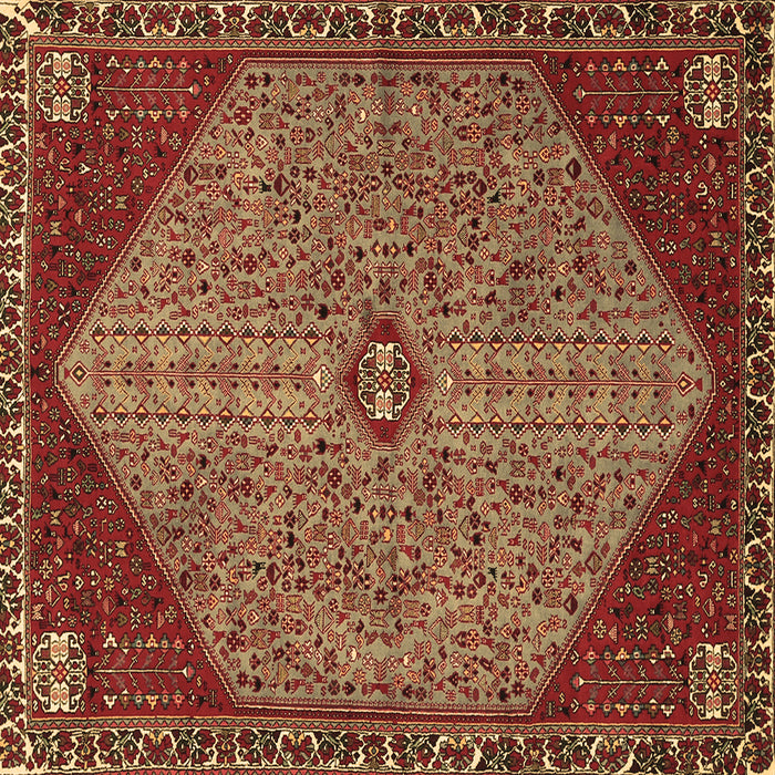 Square Machine Washable Persian Brown Traditional Rug, wshtr3203brn