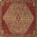 Square Machine Washable Persian Brown Traditional Rug, wshtr3203brn