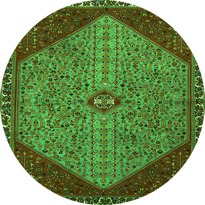 Machine Washable Persian Green Traditional Area Rugs, wshtr3203grn