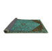 Sideview of Persian Turquoise Traditional Rug, tr3203turq