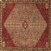 Square Persian Brown Traditional Rug, tr3203brn