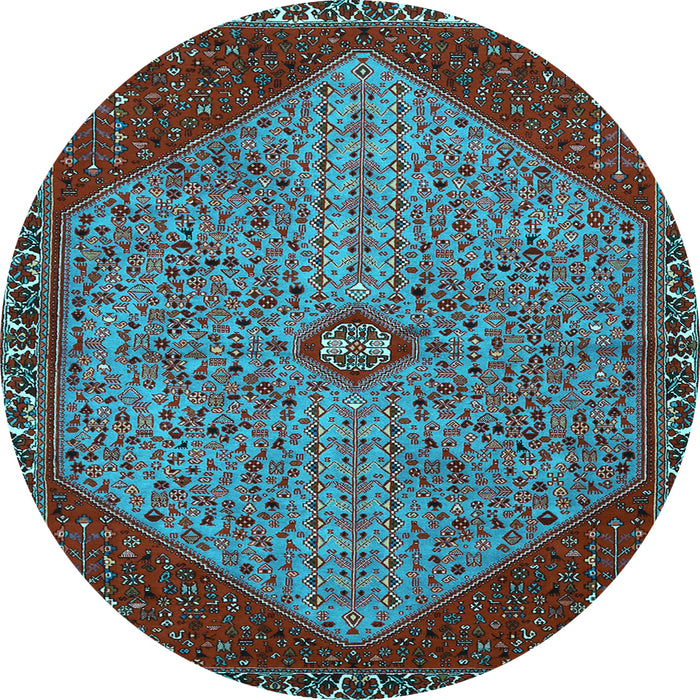 Round Persian Light Blue Traditional Rug, tr3203lblu