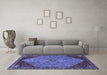 Machine Washable Persian Blue Traditional Rug in a Living Room, wshtr3203blu