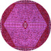 Round Persian Pink Traditional Rug, tr3203pnk