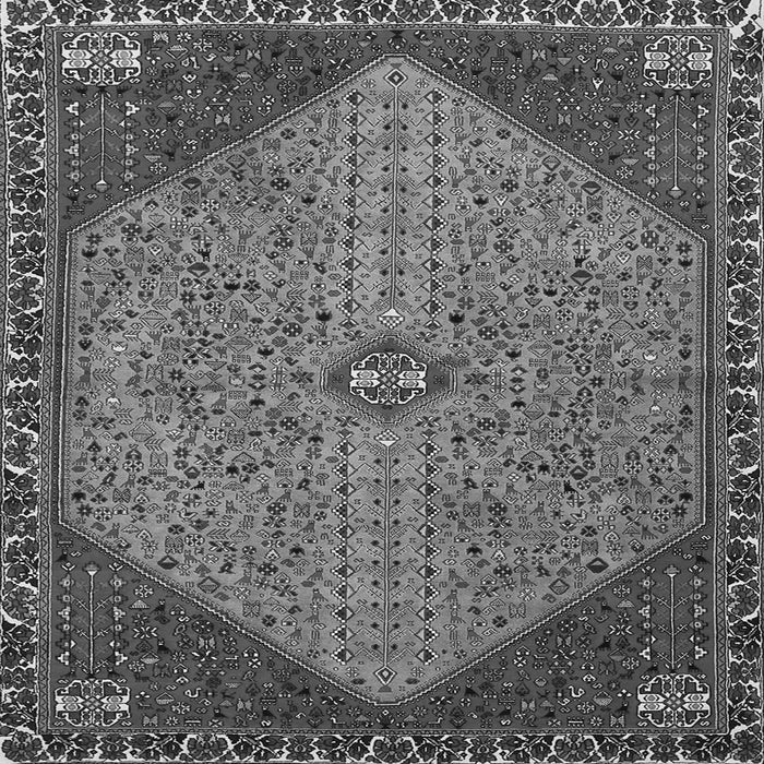 Round Machine Washable Persian Gray Traditional Rug, wshtr3203gry