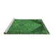 Sideview of Machine Washable Persian Emerald Green Traditional Area Rugs, wshtr3203emgrn