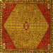 Square Persian Yellow Traditional Rug, tr3203yw