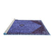 Sideview of Machine Washable Persian Blue Traditional Rug, wshtr3203blu