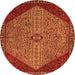 Square Persian Orange Traditional Rug, tr3203org