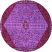 Round Persian Purple Traditional Rug, tr3203pur