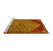 Sideview of Machine Washable Persian Yellow Traditional Rug, wshtr3203yw