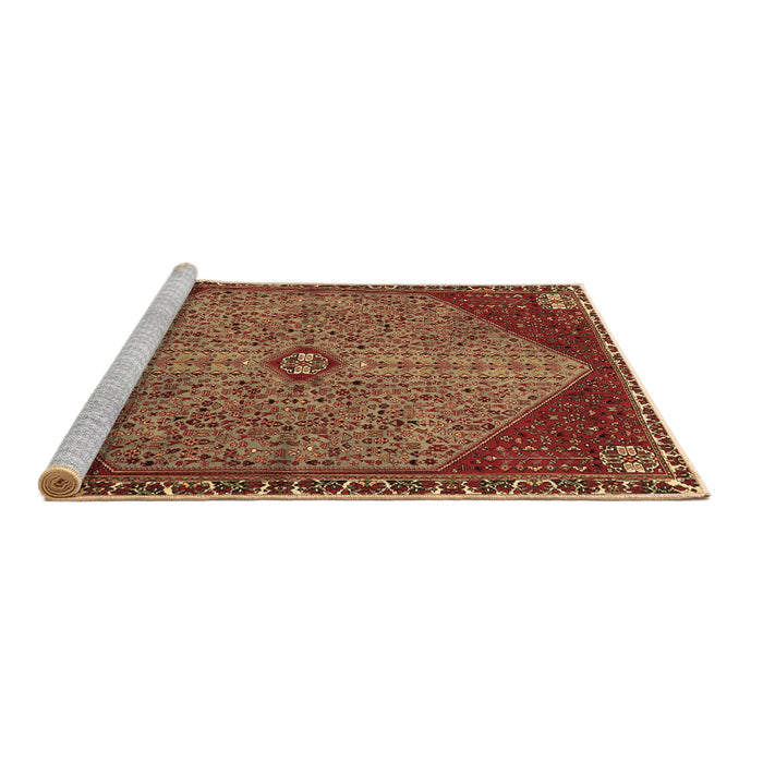 Sideview of Machine Washable Persian Brown Traditional Rug, wshtr3203brn